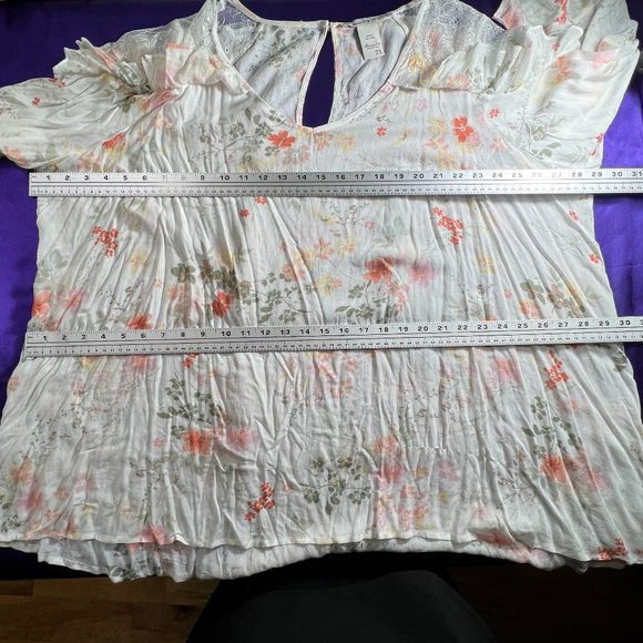 πAmerican Rag Romantic Country Style Blouse with Lace on the Shoulder - Picture 9 of 15